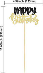 12Pcs Happy Birthday Centerpieces Sticks Double Sided Glitter Birthday Party Dec
