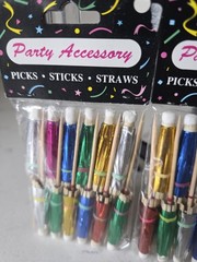 Vintage 1990s NOS 24 Pc 4″ Shiny Foil Cocktail Parasols Umbrellas NEW IN PACKAGE