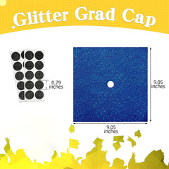 10 Pieces Graduation Cap Decorations Graduation Cap Topper Glitter Blank Grad Ca