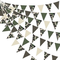 32Ft Camouflage Party Decorations Green Brown Camo Hero Pennant Banner Fabric…