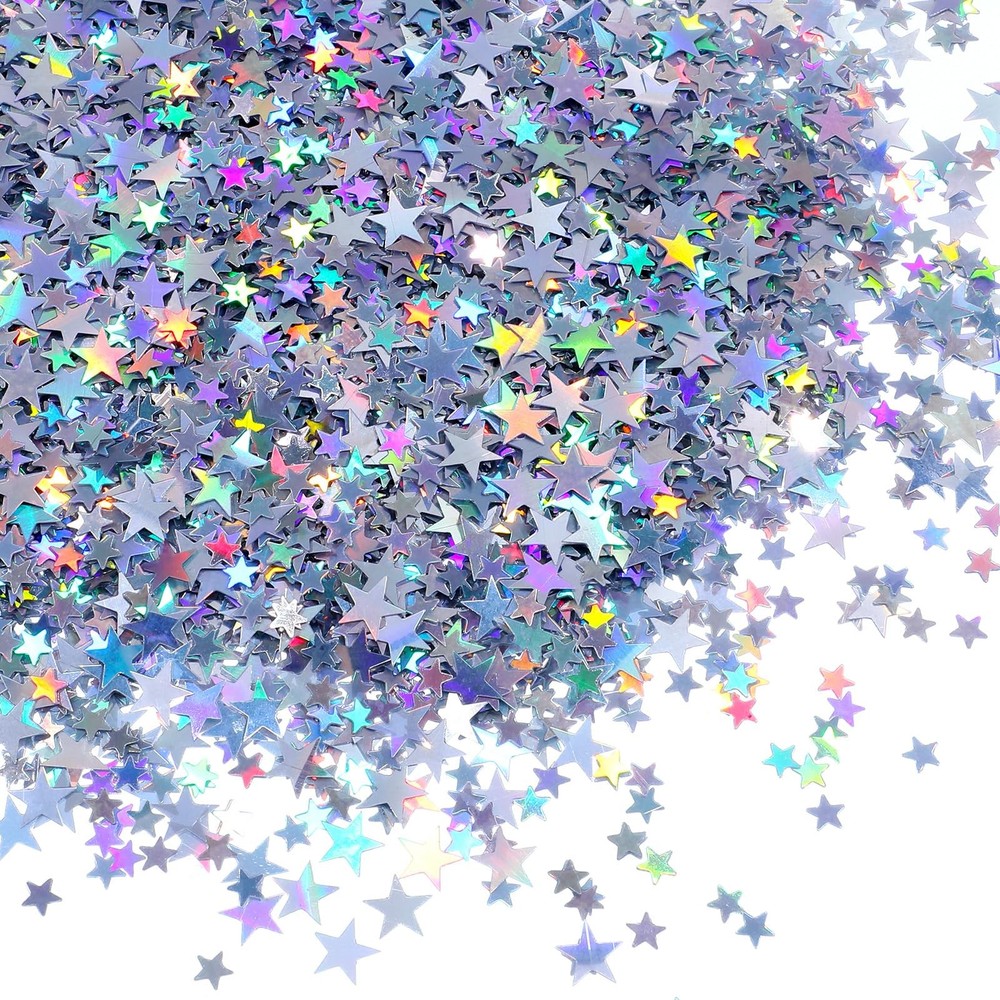 60g Silver Star Confetti Metallic Foil Glitter Shine Party Table Decor