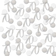 200 PCS Silver Glitter 70th Birthday Number Confetti Table Decoration