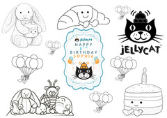 CAT PERSONALIZED KIDS PARTY DECOR BIRTHDAY CUSTOM NAME DECORATION CHILDREN JELLY