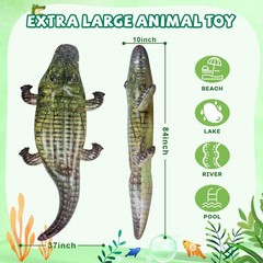Giant Inflatable Alligator Pool Float,84 inch Animal Themed Pool Toy Ballons …