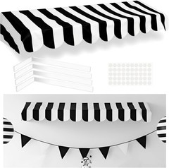 Waterproof Circus Awning Decor Farmers Market Decoration Black White 3D Striped