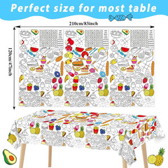 Giant Paper Coloring Tablecloth for Kids Huge Food Fun Design World Posters Acti