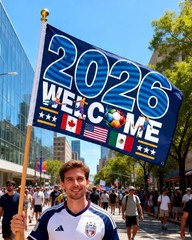 2026 World Cup Banner Flag 3″Ã—5″Ft,Double-Sided 3-Ply Large Fabric Football …