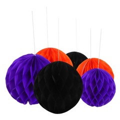 6Pcs Reusable Paper Honeycomb Balls Vibrant Colors Hanging Party Decor