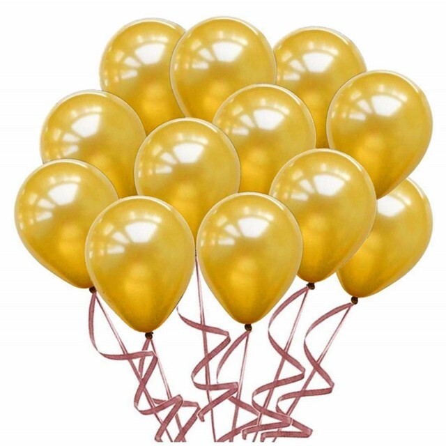 10PCS Gold Black Pink Latex Balloons Birthday Party Decorations Adult Wedding