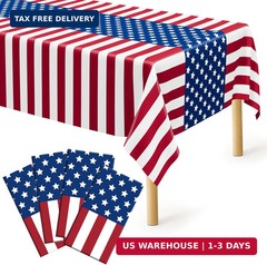 4 Pcs 4th of July Decorations, 108″ X 54″ Plastic 250th Anniversary 4th of July
