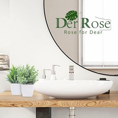 Der Rose 2 Pack Small Fake Plants Mini Artificial Potted for 2-grey