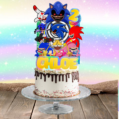 Shin EXE SONIC Party Supplies happy birthday decoration cupcake topper theme