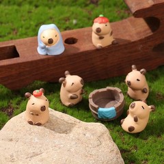 7 Pieces Mini Capybara Automobile interior Set – Bonsai Decor, Cake Toppers,