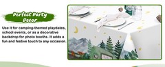 3 pcs Camping Birthday Decorations Table Cover Waterproof Tablecloths One Happy