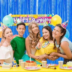 Photo Backdrop Metallic Foil Fringe Curtain Tinsel Party Birthday Door Decor US