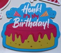 Birthday Yard Signs 7 Pcs Colorful Happy Cake Balloon with Stakes Honk