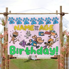Personalize Dogman Birthday Party Banner Gift, Dog Man Party Supplies
