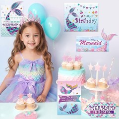 Magical Mermaid Party Decorations – 10PCS Cardboard Signs for Kids’ Celebrations