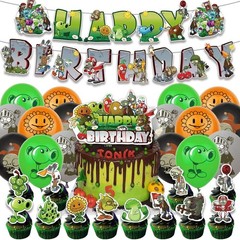Plants vs Zombies Party Supplies Decorations Set Balloons Banner Cake Toppers