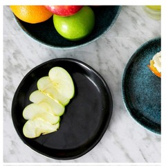 RoRo 7″ Hand Made Ceramic Appetizer Plates – Matte 7 inches, Black