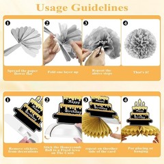 80th Birthday Decorations Kit Black Gold Back in 1946 Banner Set for Men Women