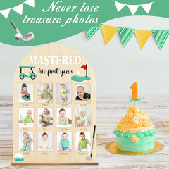 First Year Milestone Photo Board for 1st Birthday Celebration and Keepsake