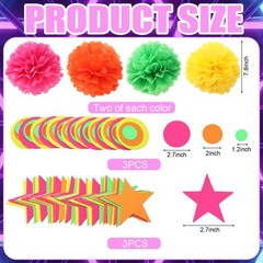 14 Pcs Neon Garland Streamers Black Light Neon Decorations Classroom Ceiling …