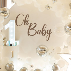 Oh Baby Decal Sign for Backdrop Large Baby in Bloom Baby Shower Party Wall Stick