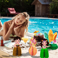 12Pcs Hawaiian Luau Party Table Decorations – Double Sided Tropical Aloha Flamin