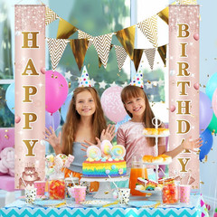 Birthday Decorations Banner, Happy Birthday Door Sign for Men Women Boys Girls I