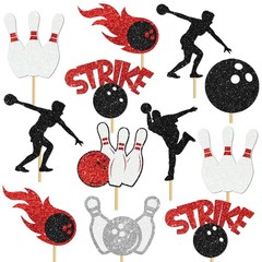 Bowling Party Centerpiece Sticks Glitter Strike Up Birthday Decorations 16 PCS