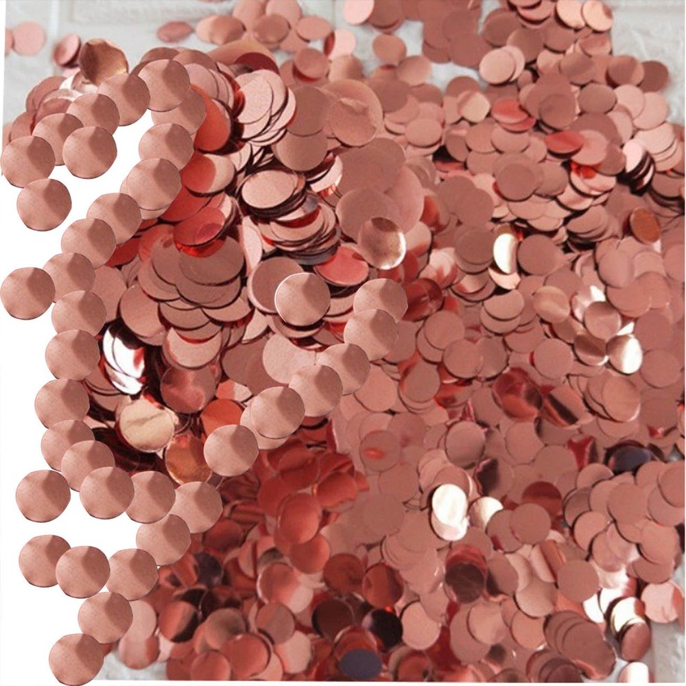 1 Pack Rose Gold Metallic Foil Confetti, 0.59 inch, 2.12 oz, Wedding, Birthday