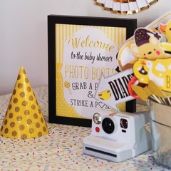 41 PCS Baby Shower Photo Booth Props Kit, 8×10 Sign, Sticks, Pads, Unisex Decor