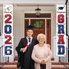 KMUYSL Graduation Decorations Class of 2026, Red & Blue Congrats Grad Banner …
