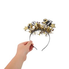 4Pcs Reusable 2027 New Year Headbands Party Tiara Headpieces with Star Design