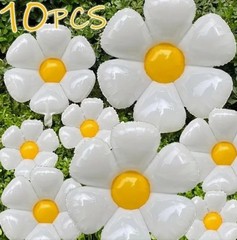 10PC Large White Daisy Flower Balloon Foil Mylar Wedding Baby Shower Party