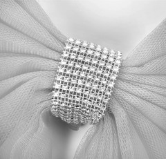 Grey Christmas Door Bow Large Mesh Silver LED Lights Luxury Holiday Decoration