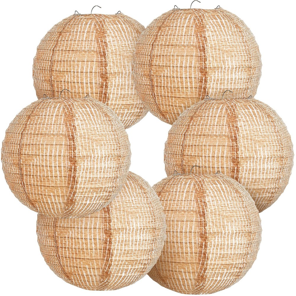 Hortsun 6pc 10″ Burlap Paper Lanterns