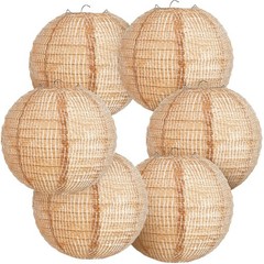 Hortsun 6pc 10″ Burlap Paper Lanterns