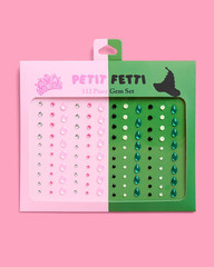 Pink + Green Witch Face Gems – 112 Pcs. | Birthday Decorations, Cute Girl Party