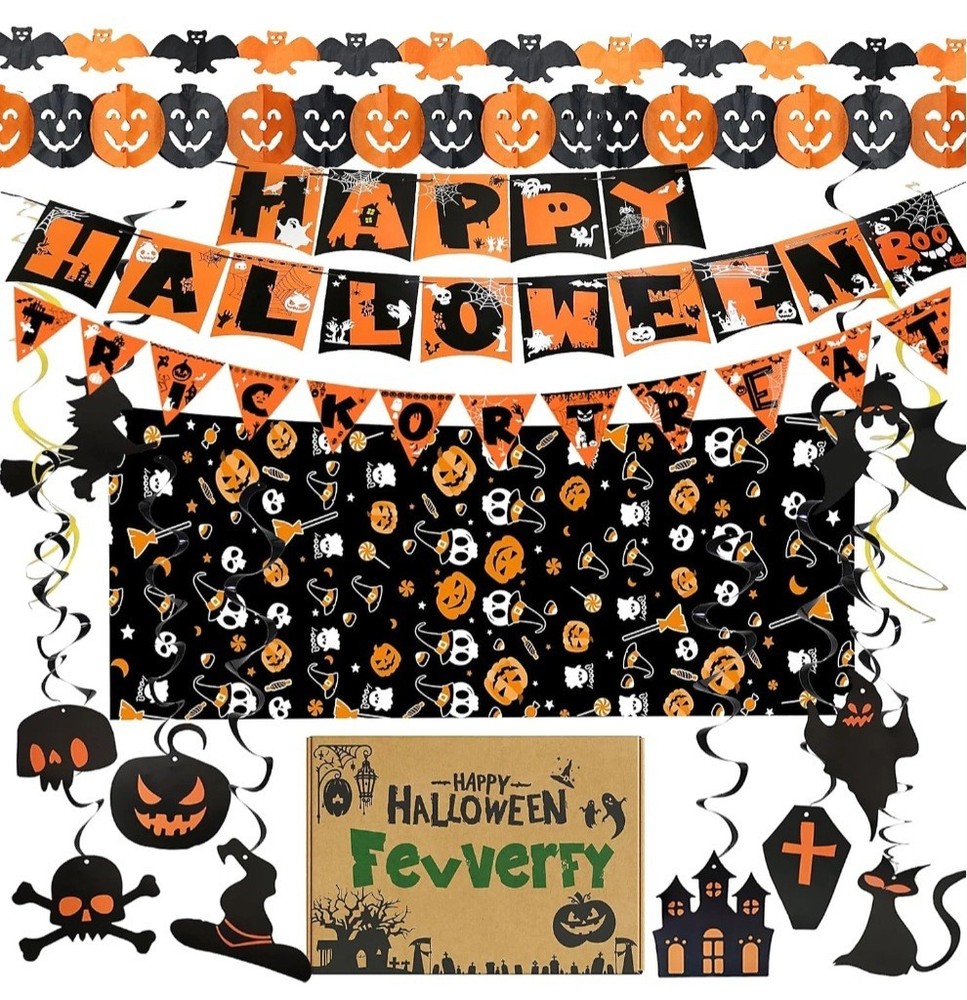 Halloween Decorations Party Decor Indoor Trick or Treat Banner Garland Box Set