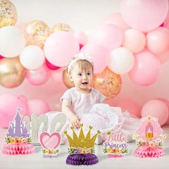 12pcs Floral Princess Party Honeycomb Centerpieces Princess Theme Party Decorati