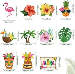 Tropical Themed Hanging Decorations – 30-Piece Luau Swirl Set for Fun Parties