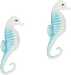 Set of 2 Plastic Seahorse Decorations – Nautical Tiki Accessory