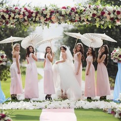 6 Pieces 33 Inches Large White Parasol Decorative Chinese Japanese Parasol Ra…