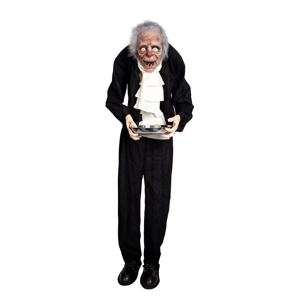 ANIMATED CREEPY OLD BUTLER PROP Halloween Decoration Party 5ft Scary Sound