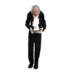 ANIMATED CREEPY OLD BUTLER PROP Halloween Decoration Party 5ft Scary Sound