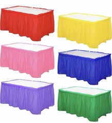 6 Pcs Assorted Color Plastic Table Skirts 14ft x 29in Neon Party Desk Curtain…