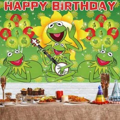 Kermit the Frog Birthday Party Supplies Backdrop Banner Birthday Gift 7x5ft