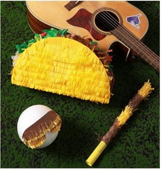 Taco Pinata Cinco de Mayo / Fiesta Party Decorations Includes Stick. 15x8x3.5 in